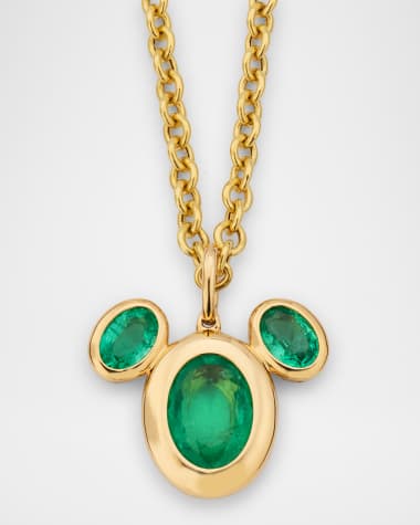 Goshwara G One 18K Yellow Gold Emerald Pendant Necklace