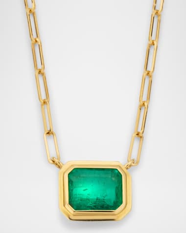 Goshwara Limited Edition 18K Yellow Gold Emerald Manhattan Pendant Necklace