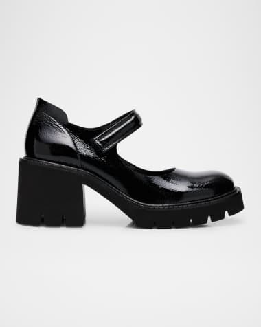 Pedro Garcia Zorana Lightweight Patent Leather Block-Heel Mary Jane Pumps