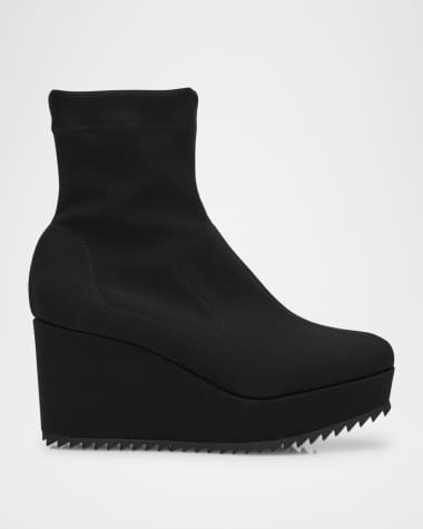 Pedro Garcia Urbana Stretch Nylon Wedge Ankle Booties