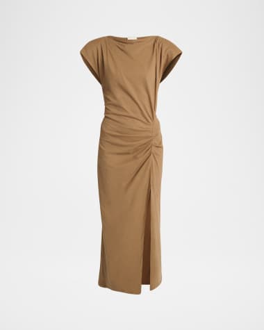 Isabel Marant Nadela Ruched Cotton Jersey Dress