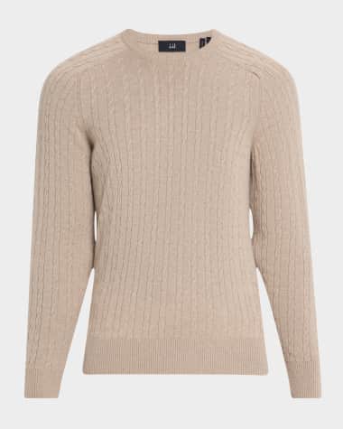 dunhill Men's Cashmere Cable Knit Crewneck Sweater