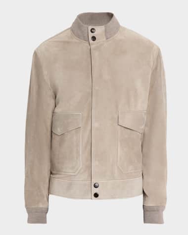 dunhill Men's Harrington Suede Snap-Front Blouson