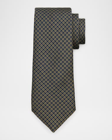 dunhill Men's Mulberry Silk Diamond-Woven Tie