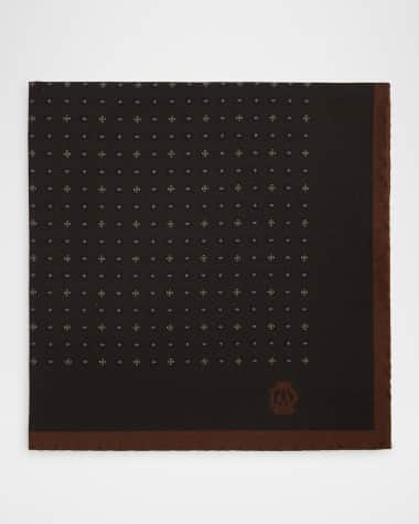 dunhill Men's Mulberry Silk Micro-Geometric Pocket Square