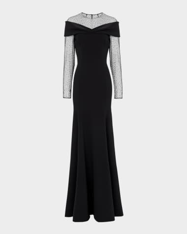 Jenny Packham Etienne Crystal Illusion Off-The-Shoulder Gown