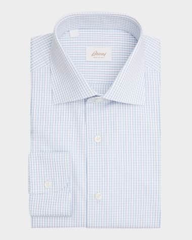 slim fit dress slacks Neiman Marcus Purple Check Dress/ Fashion Shirt- size (16.5x36/37) Tri   Mentauge