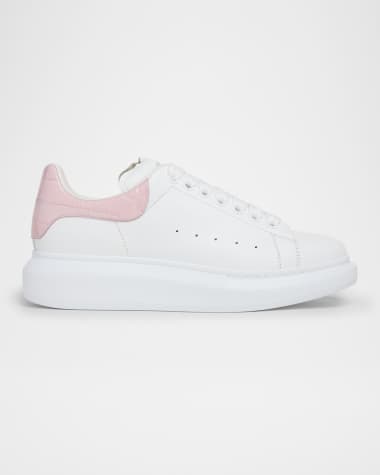 McQueen Oversized Snakeskin-Embossed Leather Sneakers