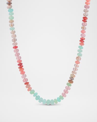 Sheryl Lowe Light Opal Mix Bead Knotted Necklace