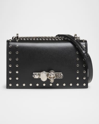 McQueen Jeweled Calfskin Leather Satchel Bag