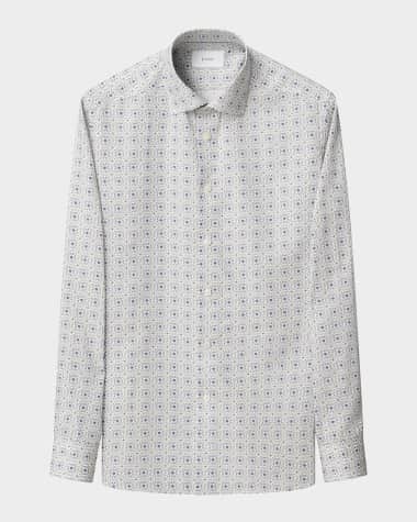 Eton Men's Signature Cotton Tencel Medallion Contemporary-Fit Dress Shirt