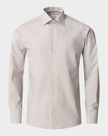 Eton Men's Signature Twill Micro-Check Slim-Fit Dress Shirt