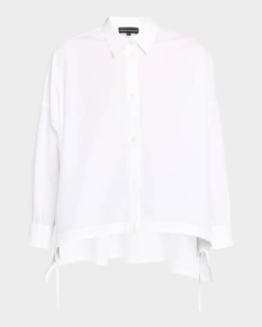 Emporio Armani Oversized Button-Down Cotton Poplin Shirt