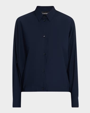 Emporio Armani Button-Down Cotton Poplin Shirt
