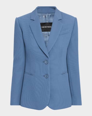 Emporio Armani Single-Breasted Pique Blazer