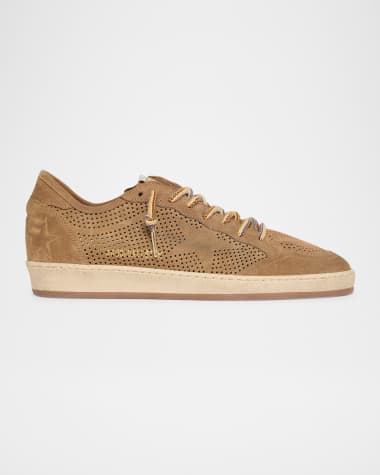 Golden Goose Ballstar Peforated Suede Low-Top Sneakers