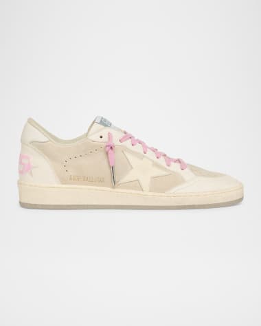 Golden Goose Ballstar Mixed Leather Low-Top Sneakers