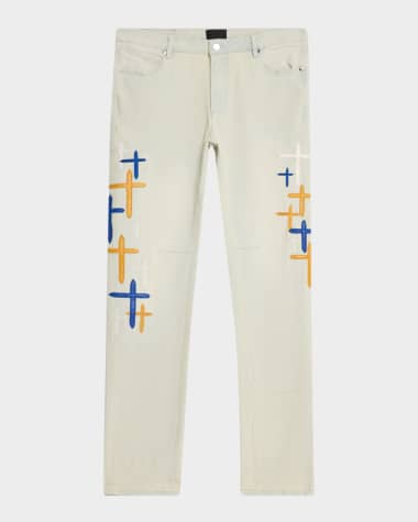 RTA Men's Bryant Embroidered Skinny Jeans
