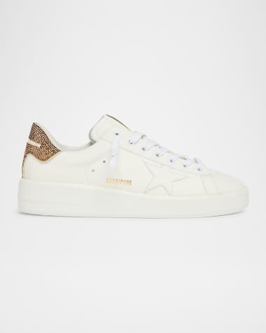Golden Goose Pure Star Embellished Leather Low-Top Sneakers
