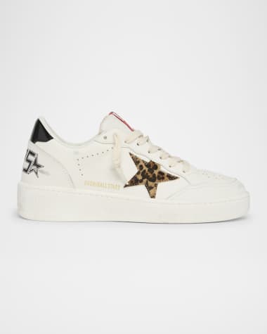 Golden Goose Ballstar Mixed Leather Low-Top Sneakers