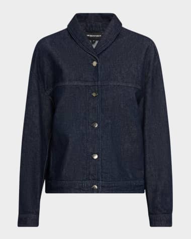 Emporio Armani Shawl-Collar Cotton Denim Jacket