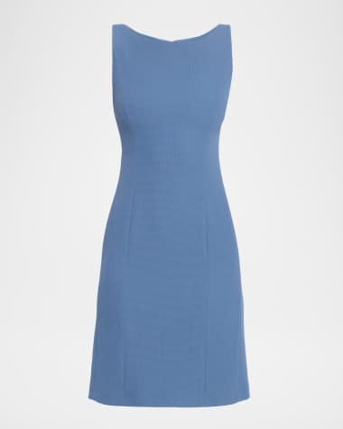 Emporio Armani Sleeveless High-Neck Waffle Dress