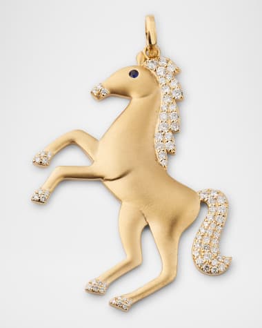 Siena Jewelry 14K Yellow Gold Diamond Horse Charm