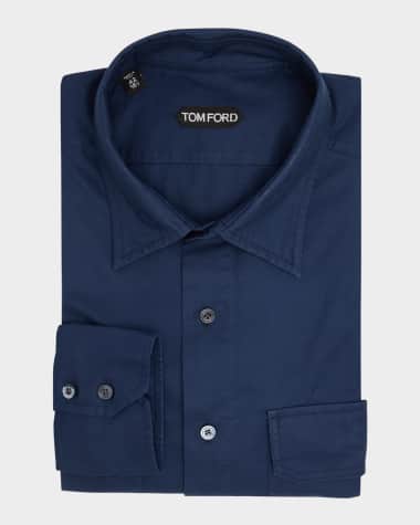 TOM FORD Men's Cotton Twill Double-Pocket Overshirt