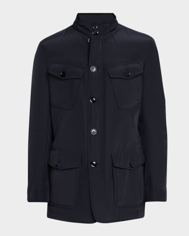 TOM FORD Men's Micro-Ottoman Four-Pocket Military Jacket