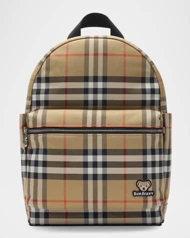 Burberry Kid's Huey Medium Check Backpack
