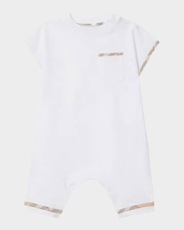 Burberry Boy's Jensen Cotton Jersey Playsuit, Size Newborn-18M