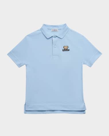 Burberry Boy's Johane Bear Check Short-Sleeve Polo Shirt, Size 3-14