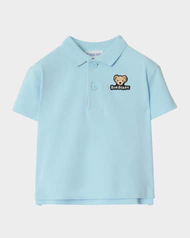 Burberry Boy's Johane Bear Check Short-Sleeve Polo Shirt, Size 6M-2