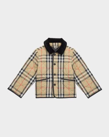 Burberry Boy's Milo Check Quilted Jacket, Size 12M-2T