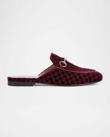 Gucci Nady Mini GG Velvet Princetown Mules