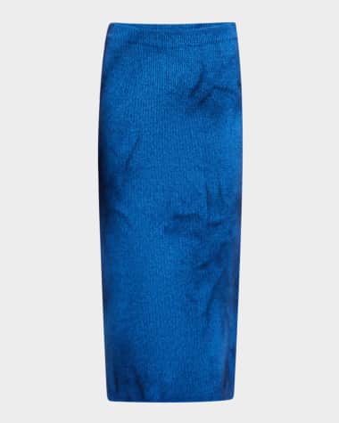 Gabriela Hearst Dorcas Tie-Dye Cashmere Knit Midi Skirt