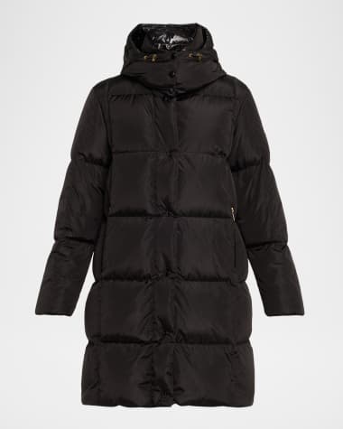 Moncler Litte Long Down Puffer Coat with Detachable Hood