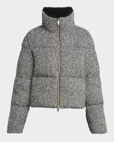 Moncler Brezesse Wool-Blend Short Down Jacket
