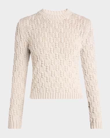 Moncler Crewneck Cable-Knit Sweater