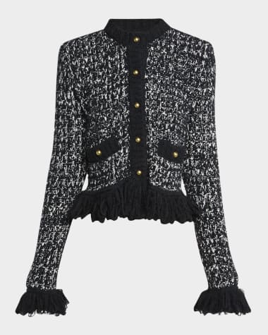 Moncler Fringe Button-Front Cardigan