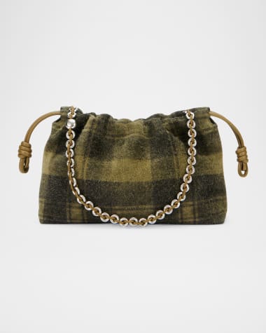Loewe Flamenco Shoulder Bag in Plaid Calfskin Suede