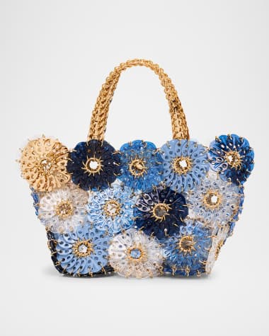 Rabanne Sac a Main Metal Flowers Top-Handle Bag