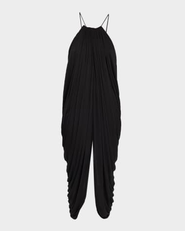 Loewe Draped Anagram Backless Midi Dress
