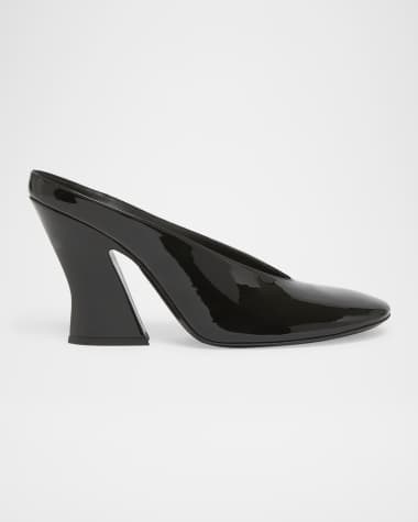 Givenchy Patent Leather Sculpted Block-Heel Mules