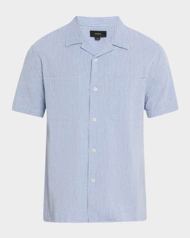 Vince Men's Italian Cotton Seersucker Short-Sleeve Shirt