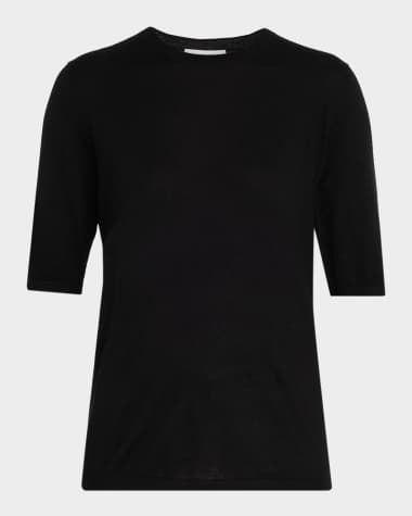 Gabriela Hearst Brunner Short-Sleeve Cashmere-Silk T-Shirt