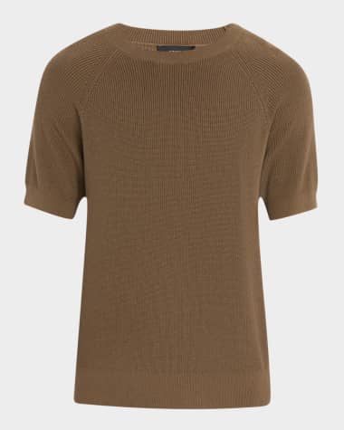 Vince Men's Cotton Raglan Short-Sleeve Sweater