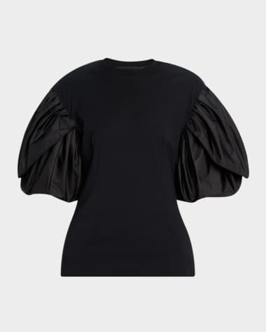 Simone Rocha Petal Puff-Sleeve Sculpted T-Shirt