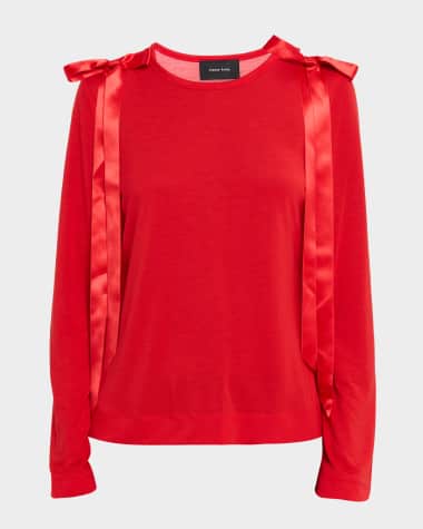 Simone Rocha Ribbon Bow Long-Sleeve T-Shirt