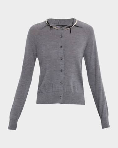 Simone Rocha Embellished Classic Long-Sleeve Cardigan